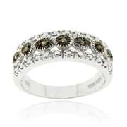 Sterling Silver 1/10ct TDW Black Diamond Band Ring