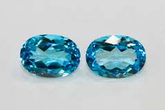 Brilliant Swiss Blue  Topaz Pair - 15.42 cts.