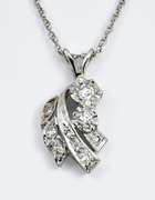 Nice White Gold Vintage Diamond Cluster Pendant
