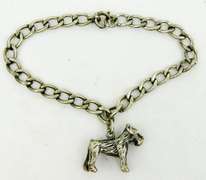 Vintage Sterling Silver Terrier Dog Charm Bracelet