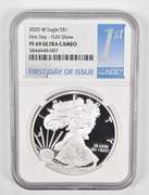 PF69 UCAM 2020-W American Silver Eagle - First Day - Fun Show - Graded NGC