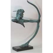 Special Patina Indian Male Warrior Bronze Sculpture