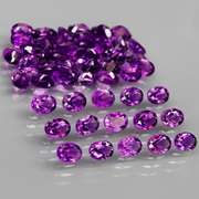 Royal purple! 7.44ct 4x3mm real Bolivian Amethyst set