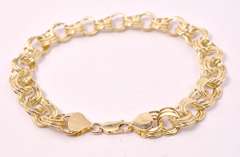 Gorgeous Triple Ring Bracelet in 14K Yellow Gold