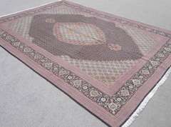 Highlighted Silk Persian Tabriz Mahi (Fish) 8.1x11.7