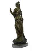 Young Woman with a Long Stem of Fruit Bronze Statue