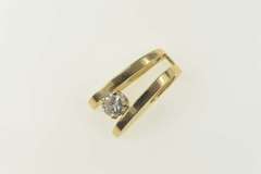 14K Yellow Gold 0.95 Ct Diamond Solitaire Raised Split Bar Pendant