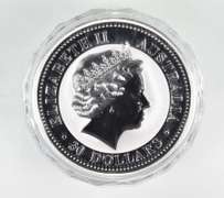 1999 Australia 30 Dollars - Kookaburra - 1 Kilo .999 Fine Silver