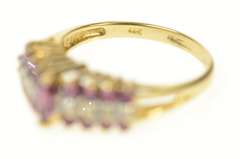 14K Yellow Gold Marquise Ruby Diamond Tiered Statement Ring