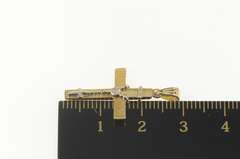 14K Yellow Gold Catholic Crucifix Rosary Accent Cross Symbol Pendant