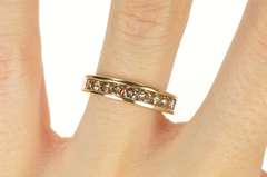 10K Yellow Gold 0.80 Ctw Light Brown Diamond Wedding Band Ring