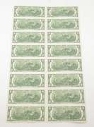 Lot (16) 1976 $2 Atlanta, GA United States FRN Uncut Sheet