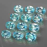 Matched! 12 piece 17ct full fire sky blue Topaz set