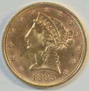Razor-sharp choice BU 1895 US $5 Liberty Gold Piece