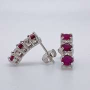 14kt Gold, Ruby, & Diamond Earrings