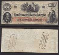 $100 1862 Confederate Currency T-41 Uncirculated