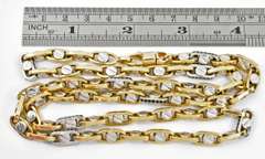Estatr White & Yellow Gold Fancy Link Necklace