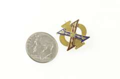 14K Yellow Gold 1890's Phi Chi Tiffany & Co. Enamel Lapel Pin/Brooch