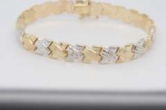 Handsome Two Tone Gold X Bracelet