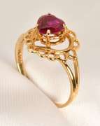 Feminine Heart Ruby Ring