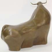Modern Bull Bronze Sculpture