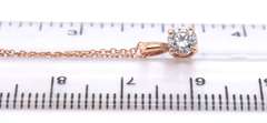 Majestic Rose Gold Round Brilliant Cut Diamond Pendant on Chain