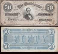 $50 1864 Confederate T-66 Choice About Uncirculated