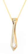 Fabulous Yellow Gold Round Diamond Solitaire Pendant on Chain