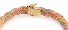 Powerful Tri Color Gold Woven Mesh Bracelet