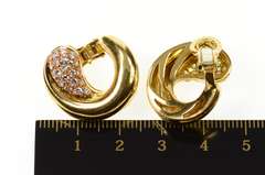 18K Yellow Gold 1.20 Ctw Diamond Torres Designer Clip Back Earrings