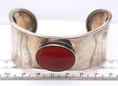 Sterling Silver Mexico Coral Cuff Bracelet