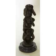 Three Wise Monkey Bronze Sculpture