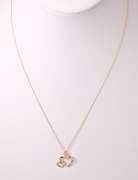 Double Heart Pendant & Chain in 14KT