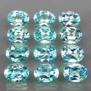 Matched! 12 piece 17ct full fire sky blue Topaz set