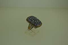 Sterling Silver Purple Stone Cluster Ring