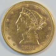 Ultra-fresh Choice BU 1882 US $5 Liberty Gold Piece