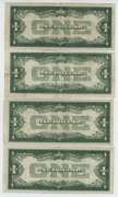 4 Nice circ Series of 1928-A & B $1 Silver Certificates