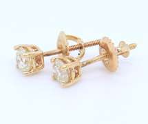 Elegant 14kt YG Diamond Stud Earrings