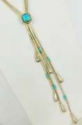Wide Navajo Liquid Sterling Silver & Turquoise Necklace