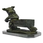 Bulldog Bronze Planter Sculpture Statue