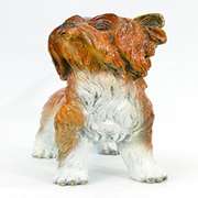 Special Patina Silky Terrier Dog Bronze Sculpture