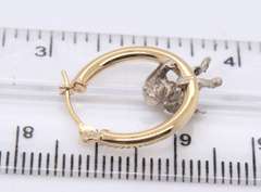 Beautiful Yellow Gold and Silver Angel Hoop Earrings