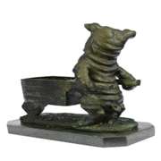 Bulldog Bronze Planter Sculpture Statue