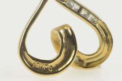 10K Yellow Gold Diamond Inset Curvy Heart Love Symbol Pendant