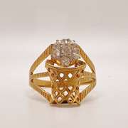 14kt Yellow Gold & Diamond Basketball Ring