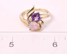 Lovely Opal & Amethyst Ring in Gold