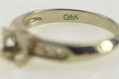 14K White Gold Vintage NOS 1950's 4.2mm Engagement Setting Ring