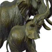 Mother and Child African Elephant Bronze Sculpture