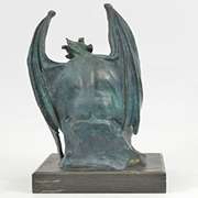 Green Patina Devil Bronze Sculpture