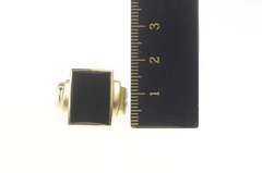 10K Yellow Gold Squared Black Onyx Retro Classic Statement Ring